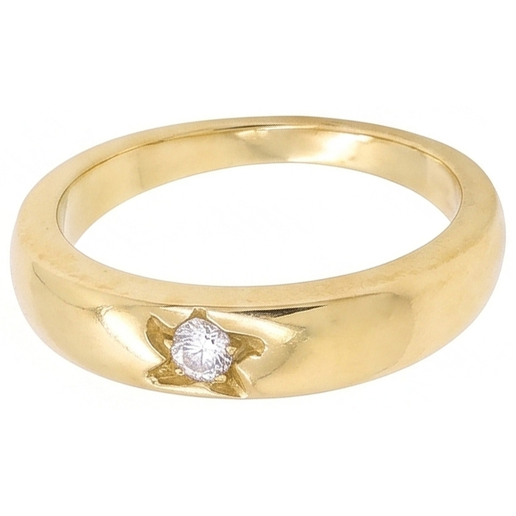0.50 Carats Bague Solitaire Gypsy Naturel Diamant Naturels Extraits des Mines ( et non cultivés en laboratoire ) Or Jaune 14K