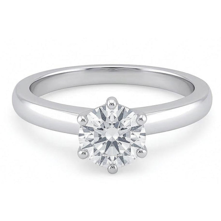 0.75 carats diamant solitaire bague de fiançailles style broche