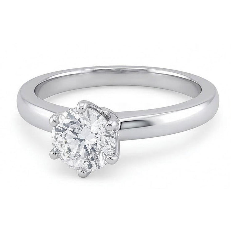 0.75 carats diamant solitaire bague de fiançailles style broche