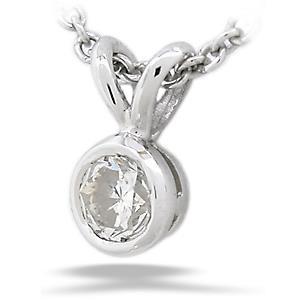 0.85 Carats Lunette Sertie Pendentif Véritable Diamant Solitaire Rond