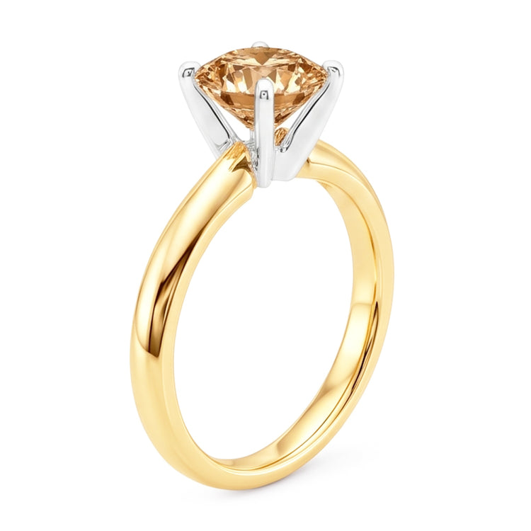 1.25 carat champagne diamant mariage pierre précieuse bague or jaune