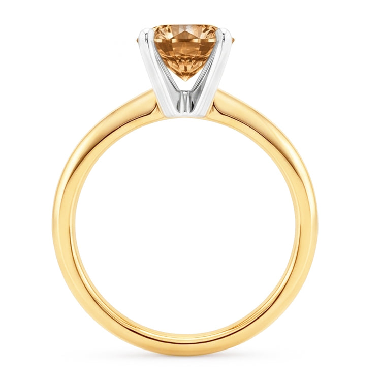 1.25 carat champagne diamant mariage pierre précieuse bague or jaune