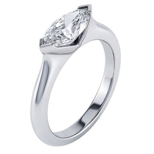 1.25 carat lunette sertie bague de mariage diamant taille marquise
