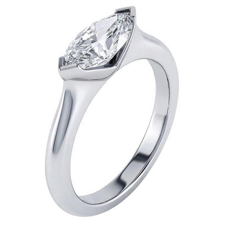 1.25 carat lunette sertie bague de mariage diamant taille marquise