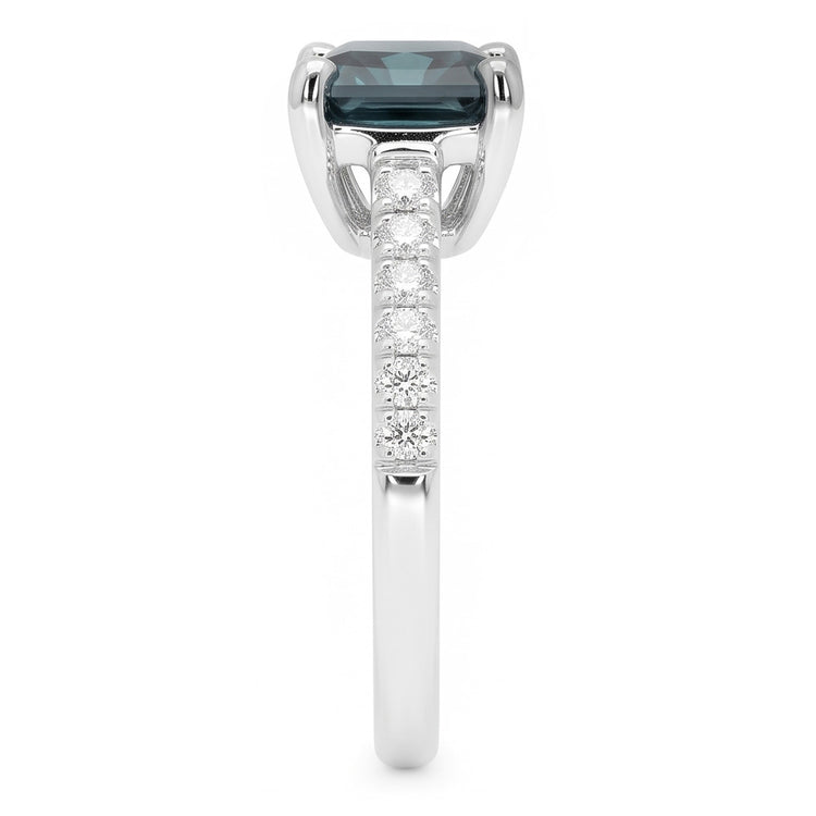 1.25 carats. Bague de Fiançailles Diamant Naturels Extraits des Mines ( et non cultivés en laboratoire ) Rond & Radiant Nouvel Or Blanc