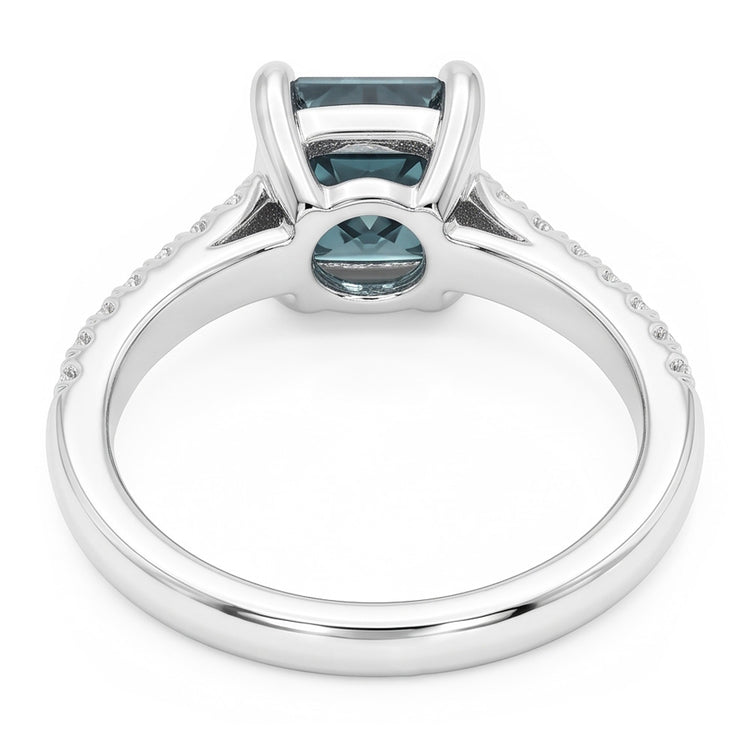 1.25 carats. Bague de Fiançailles Diamant Naturels Extraits des Mines ( et non cultivés en laboratoire ) Rond & Radiant Nouvel Or Blanc