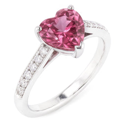 1.25 carats en forme de coeur rose saphir diamant bague en or