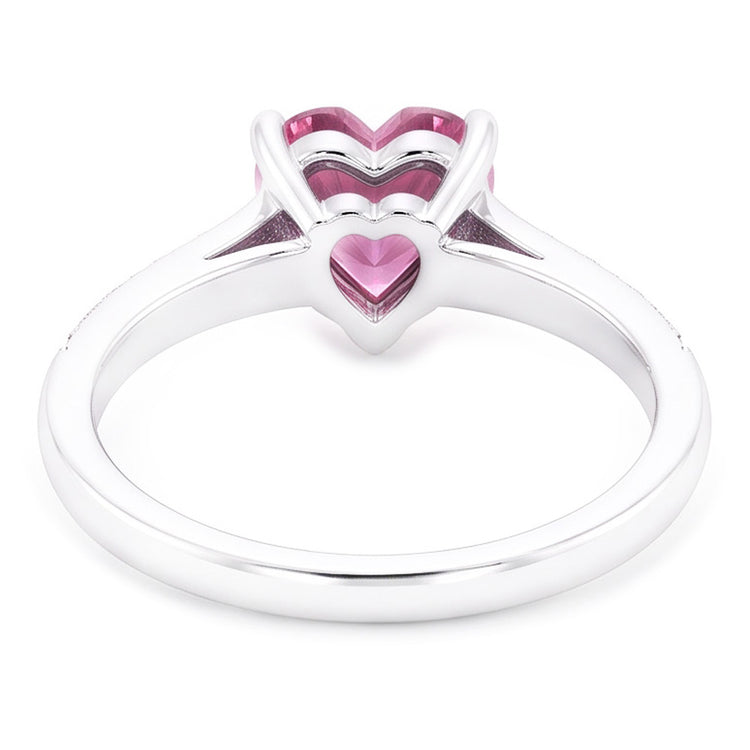 1.25 carats en forme de coeur rose saphir diamant bague en or