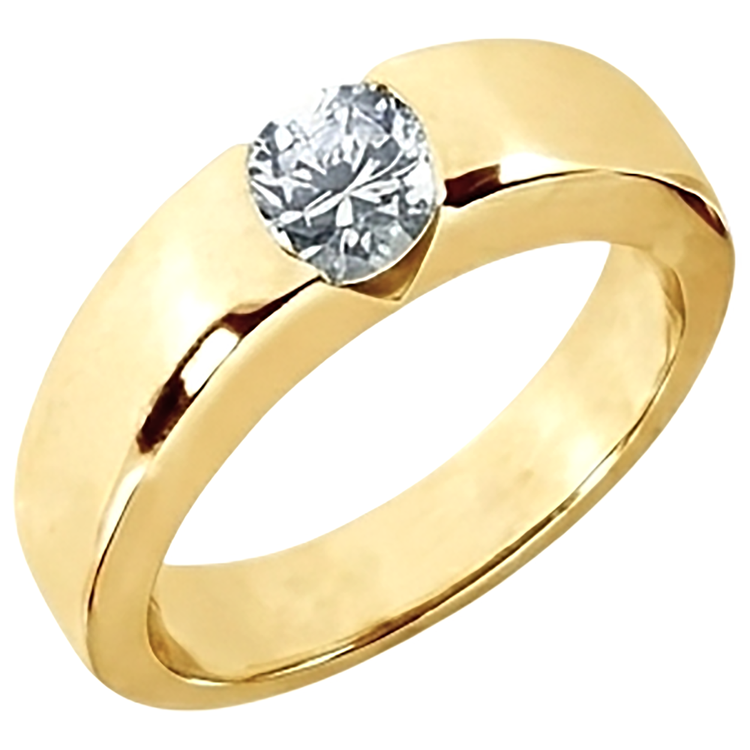 1.25 ct. Bague de fiançailles solitaire avec diamants ronds et brillants en or pour hommes