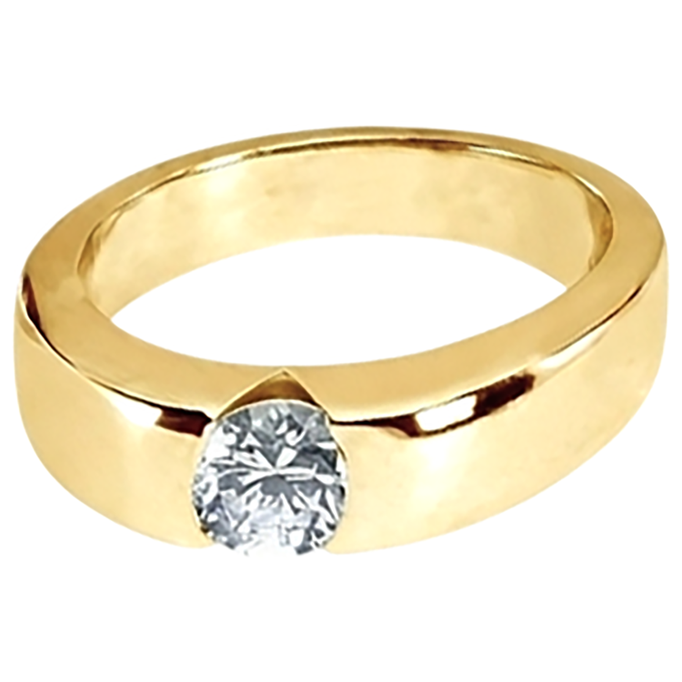1.25 ct. Bague de fiançailles solitaire avec diamants ronds et brillants en or pour hommes