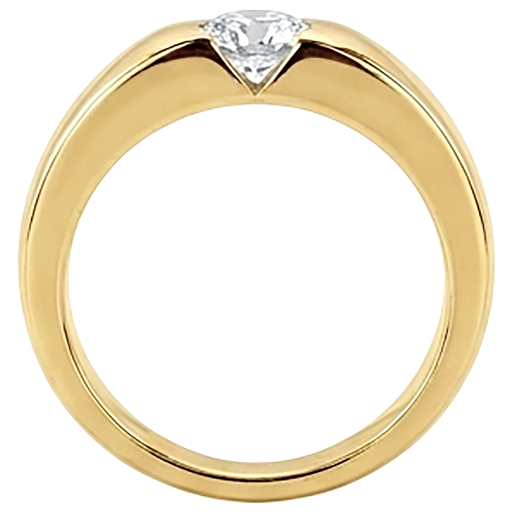1.25 ct. Bague de fiançailles solitaire avec diamants ronds et brillants en or pour hommes