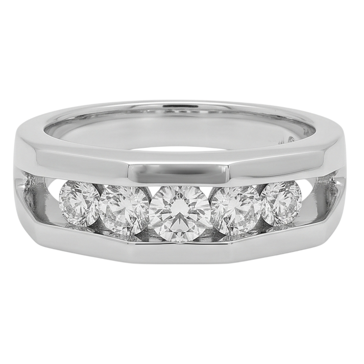 1.40 Carats Réel Diamant Naturels Extraits des Mines ( et non cultivés en laboratoire ) Bague De Fiançailles Pour Hommes Or Blanc 14K