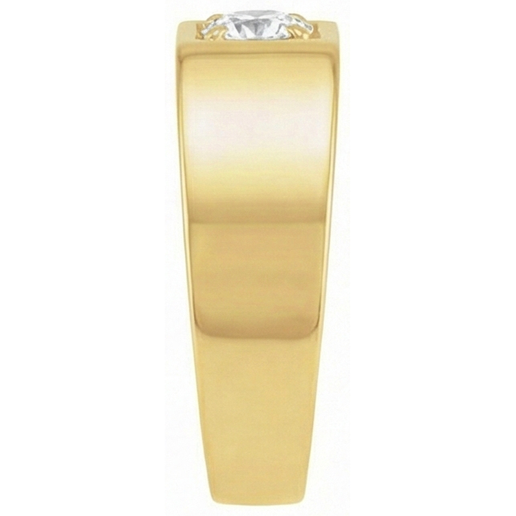 Diamant Fin Taille Old Mine Bague Solitaire en Or 14K Jaune – vue de côté