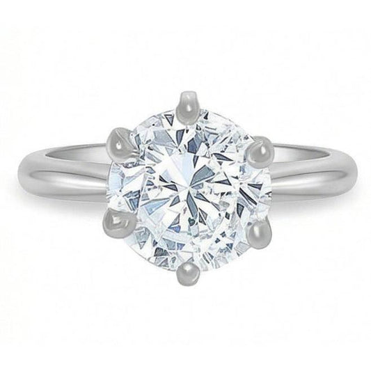 1.50 Ct. Bague Solitaire Réel Diamant Naturels Extraits des Mines ( et non cultivés en laboratoire ) Rond Or Blanc 14K Bijoux