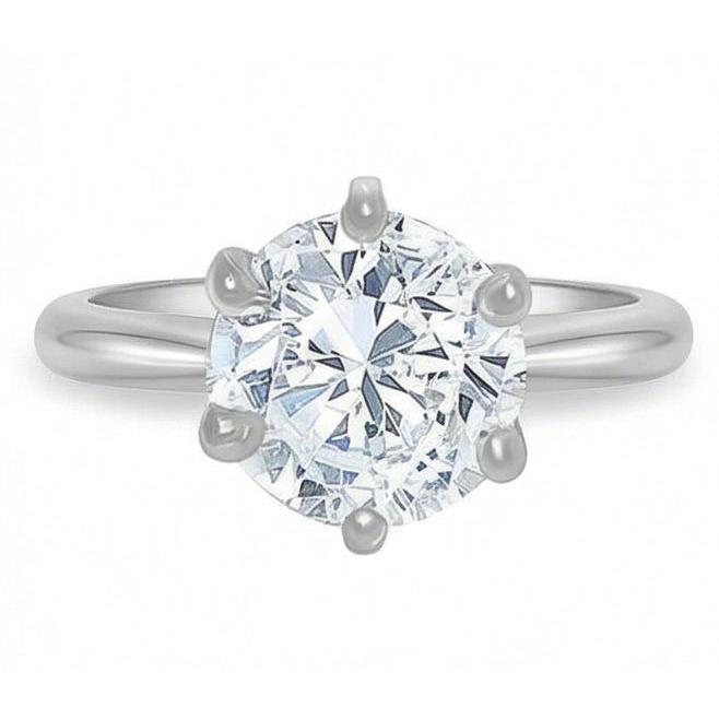 1.50 Ct. Bague Solitaire Réel Diamant Naturels Extraits des Mines ( et non cultivés en laboratoire ) Rond Or Blanc 14K Bijoux