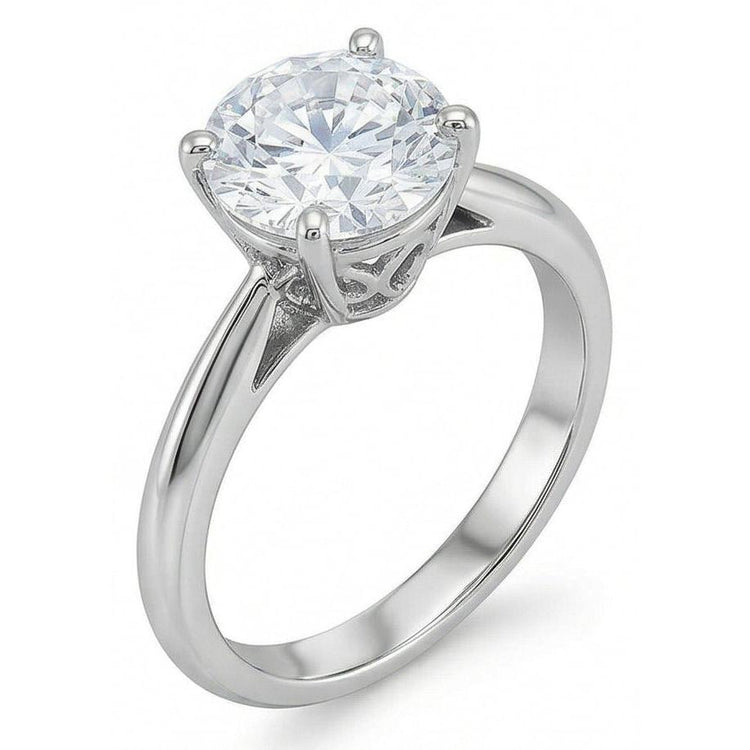 1.50 Ct. Bague Solitaire Réel Diamant Naturels Extraits des Mines ( et non cultivés en laboratoire ) Rond Or Blanc 14K Bijoux