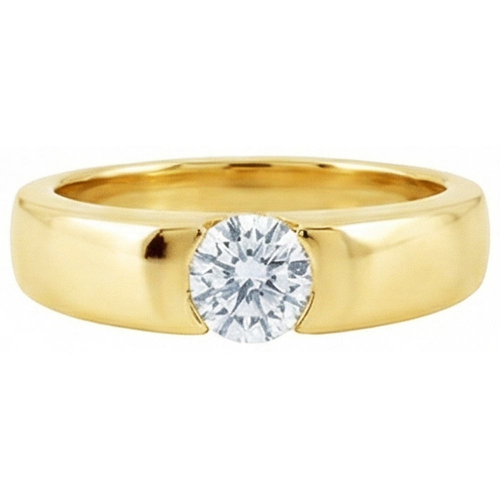 1.50 ct. Bague De Fiançailles Solitaire Naturel Diamant Naturels Extraits des Mines ( et non cultivés en laboratoire ) Rond Or Jaune Nouveau