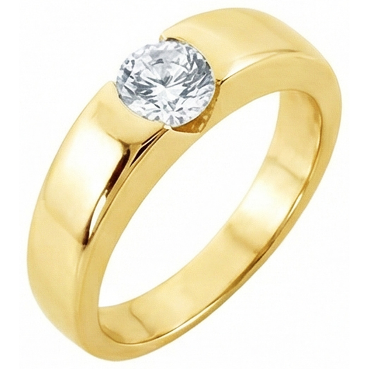 1.50 ct. Bague De Fiançailles Solitaire Naturel Diamant Naturels Extraits des Mines ( et non cultivés en laboratoire ) Rond Or Jaune Nouveau
