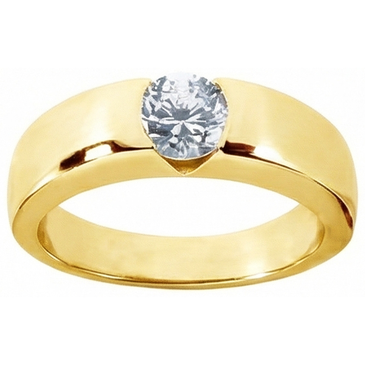 1.50 ct. Bague De Fiançailles Solitaire Naturel Diamant Naturels Extraits des Mines ( et non cultivés en laboratoire ) Rond Or Jaune Nouveau