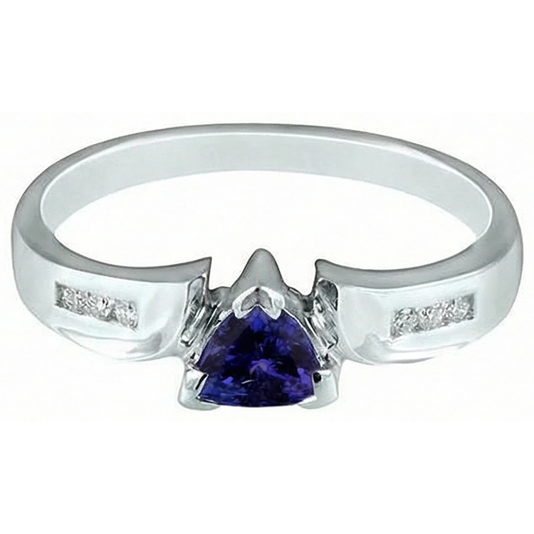 naturel trillion tanzanite 1.75carats bague angle de côté