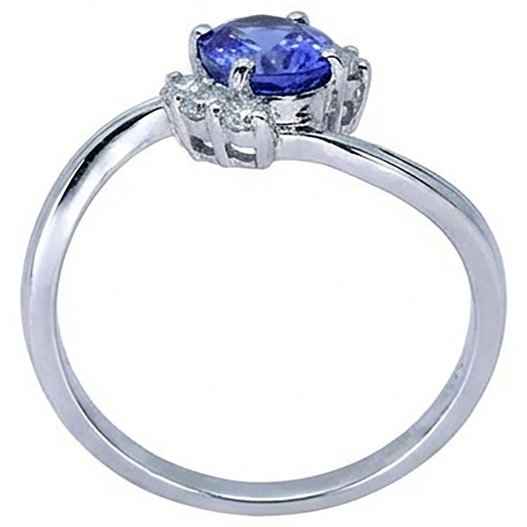 1.75 carat ovale tanzanite et diamants ronds bague bijoux en pierres précieuses