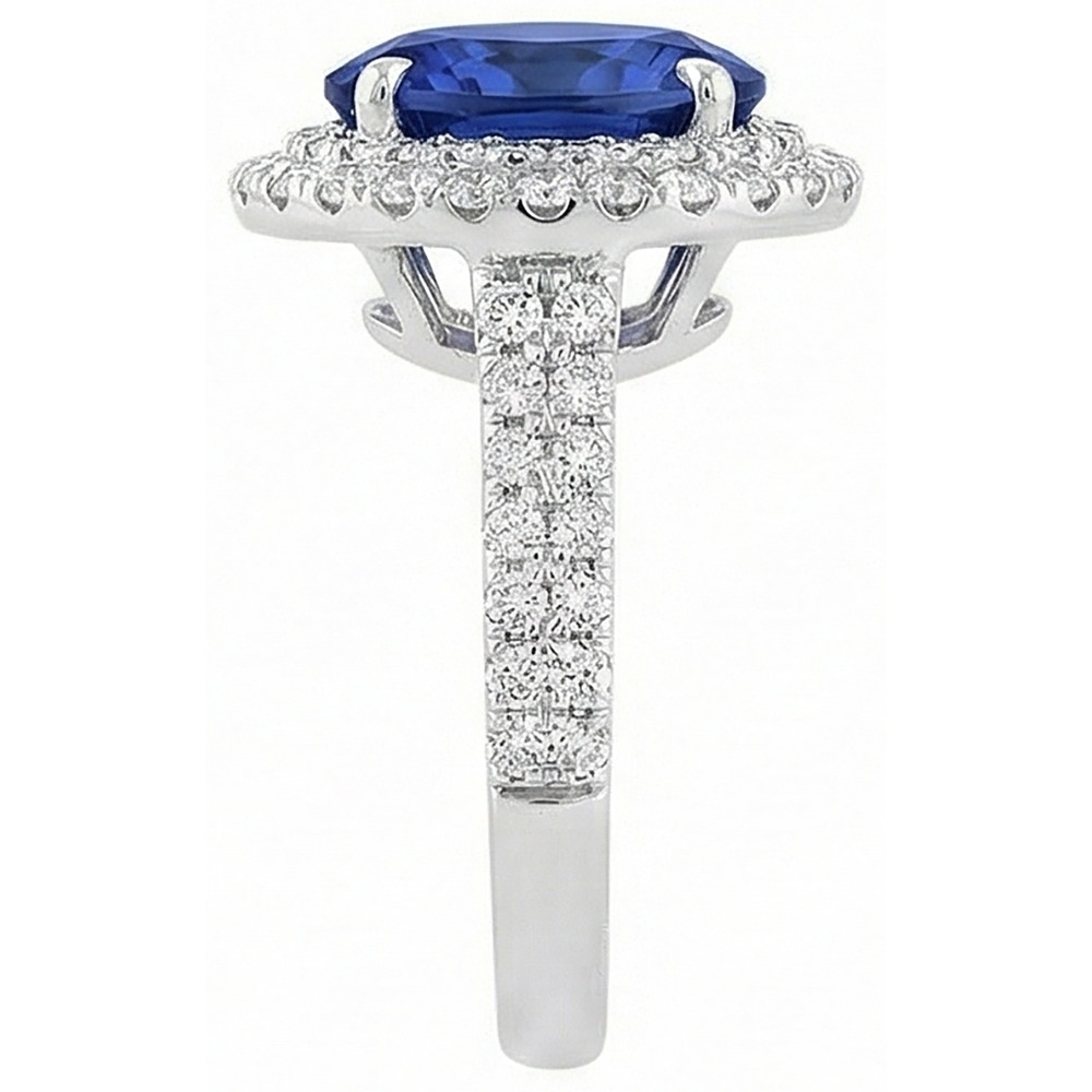 naturel oval tanzanite 1.85carats bague vue de profil
