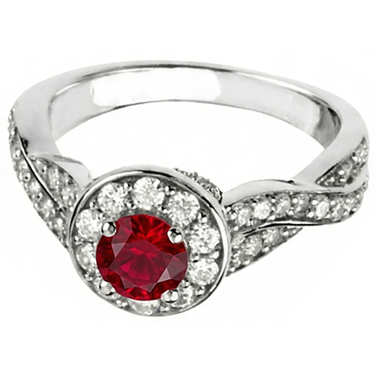 naturel rubis 1.85carats bague vue de face