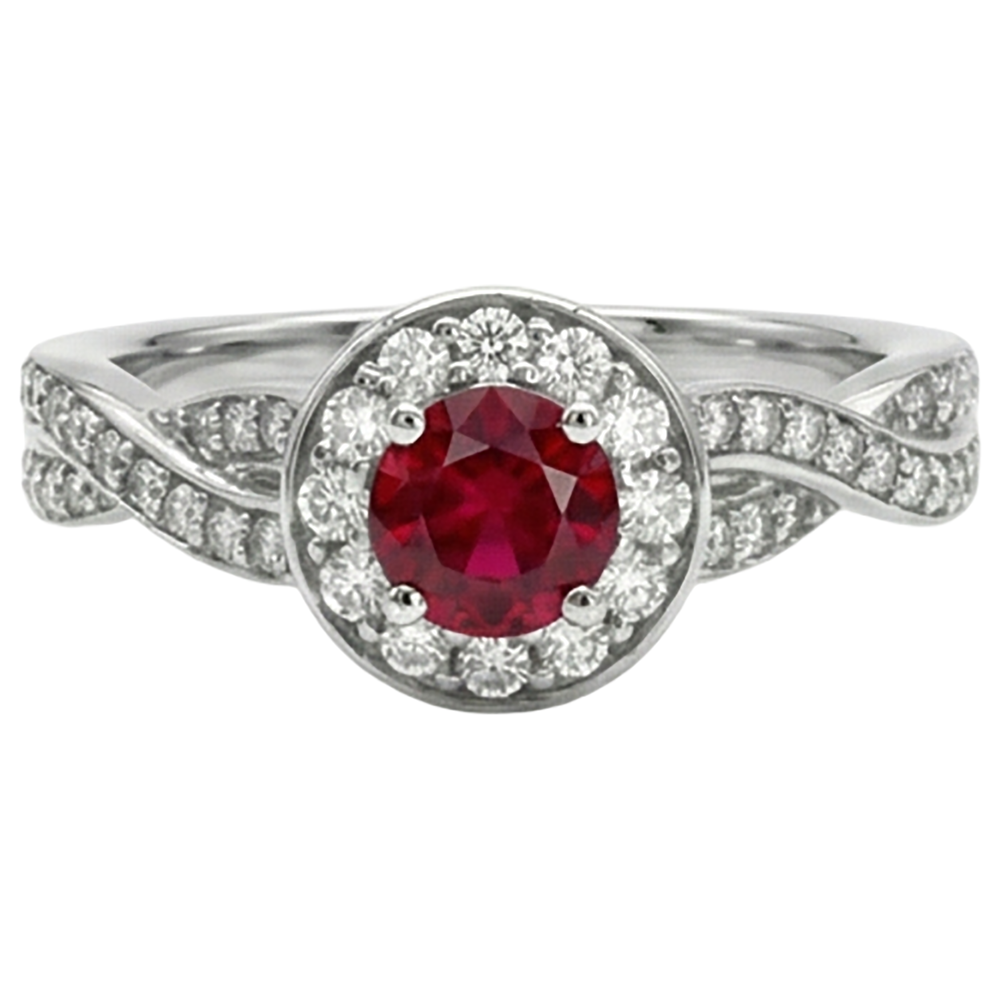 naturel rubis 1.85carats bague angle de côté
