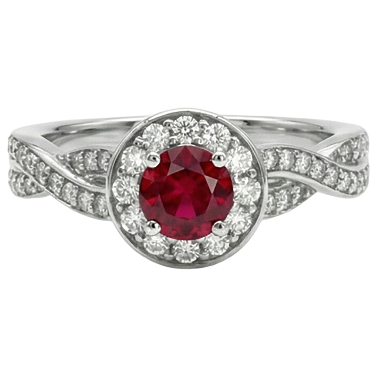 naturel rubis 1.85carats bague angle de côté