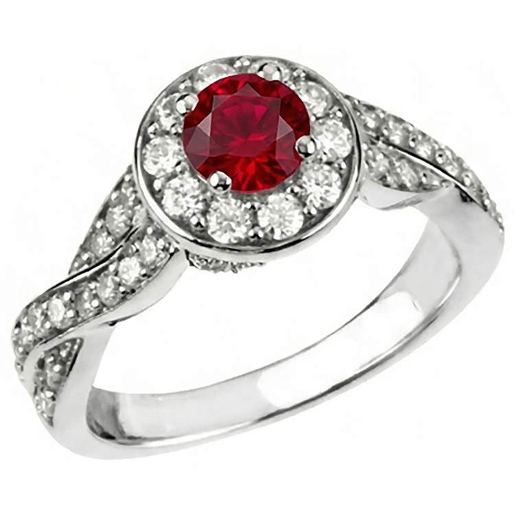 naturel rubis 1.85carats bague détail rapproché