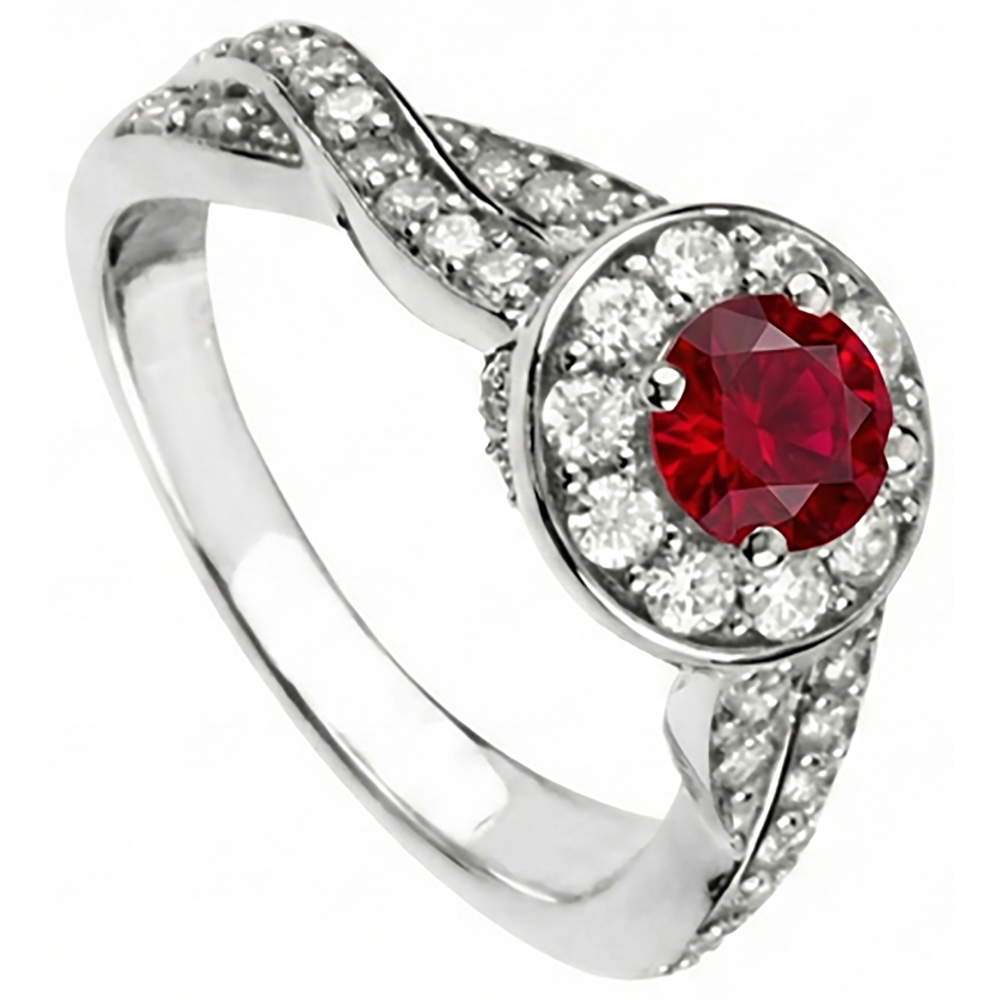 naturel rubis 1.85carats bague vue de dessus