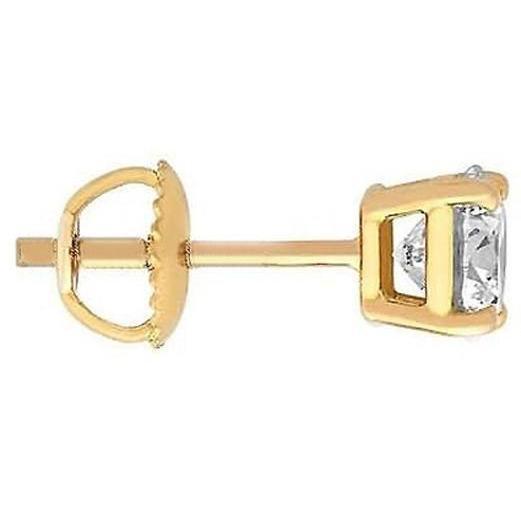 1 Carat Naturel Diamant Simple Boucle D'oreille Bijoux Pour Hommes Or Jaune 14K