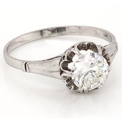 1 Carat Solitaire Véritable Diamant Bague Femme Or Blanc Bijoux 14K Neuf