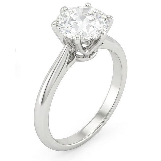1 carat diamant solitaire bague de fiançailles en or blanc 14K bague bijoux