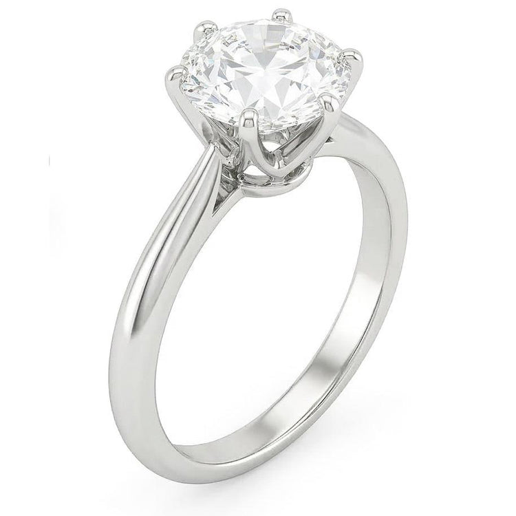 1 carat diamant solitaire bague de fiançailles en or blanc 14K bague bijoux