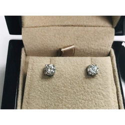 0,50 carats Diamant Fin Pendants d'Oreilles en Or Blanc 14 Carats
