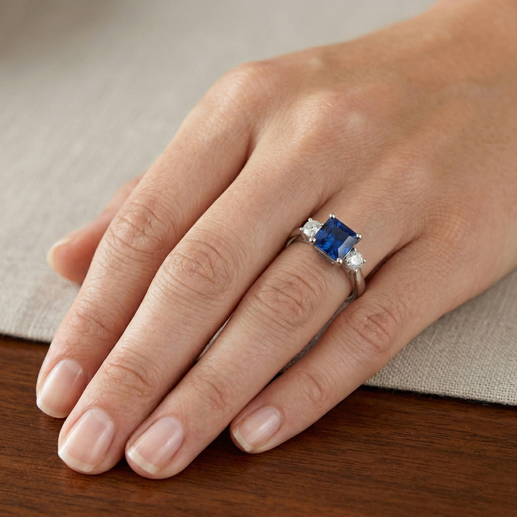 naturel diamant 1.65carats bague sur blanc