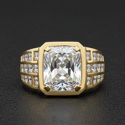 Bague pour Homme 10K White Gold – Brillant Radiant 10 carats