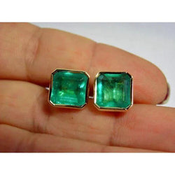 10.00 carats Boucles d'oreilles en Emeraudes Vert or blanc 14K