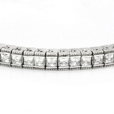 10.50 Carats Bracelet Tennis Réel Diamant Or Blanc 14K Bijoux
