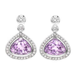 Kunzite Kunzite Gemstone Earring – 9,60 carats en Or Blanc 14