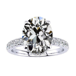 Brillant Solitaire avec Pierres Latérales 4 carats – Or 14K Blanc