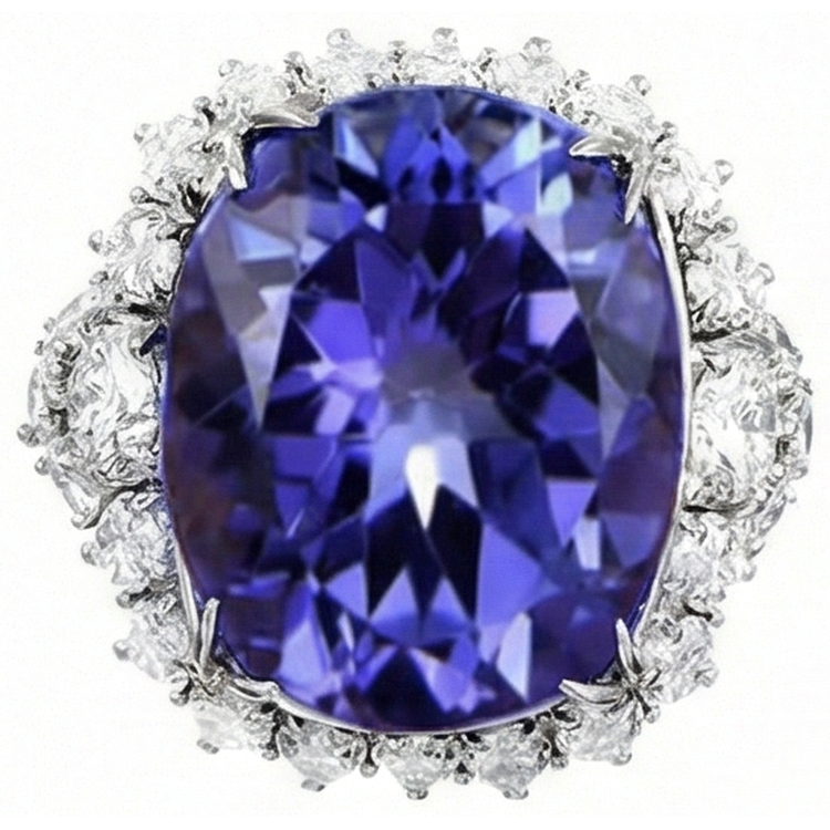 naturel marquise tanzanite 12.25carats bague angle de côté
