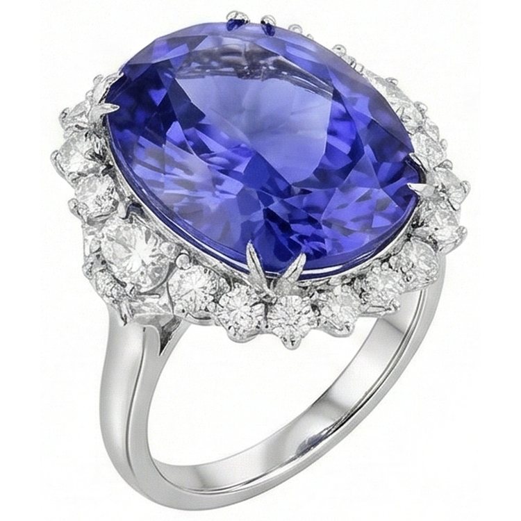 naturel marquise tanzanite 12.25carats bague détail rapproché