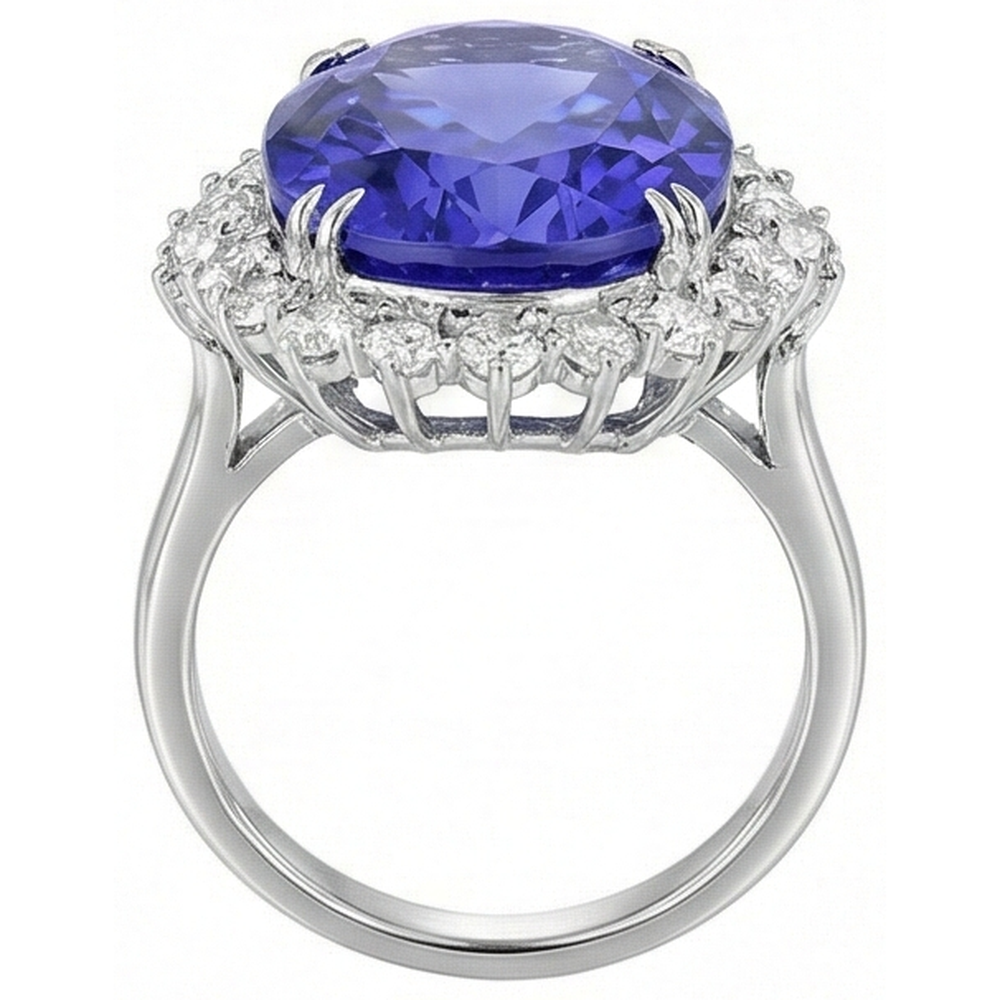 naturel marquise tanzanite 12.25carats bague vue de profil