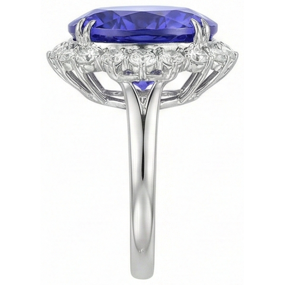 naturel marquise tanzanite 12.25carats bague sur blanc