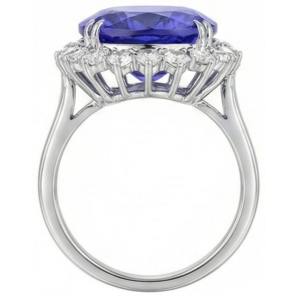 naturel marquise tanzanite 12.25carats bague avec accents diamants