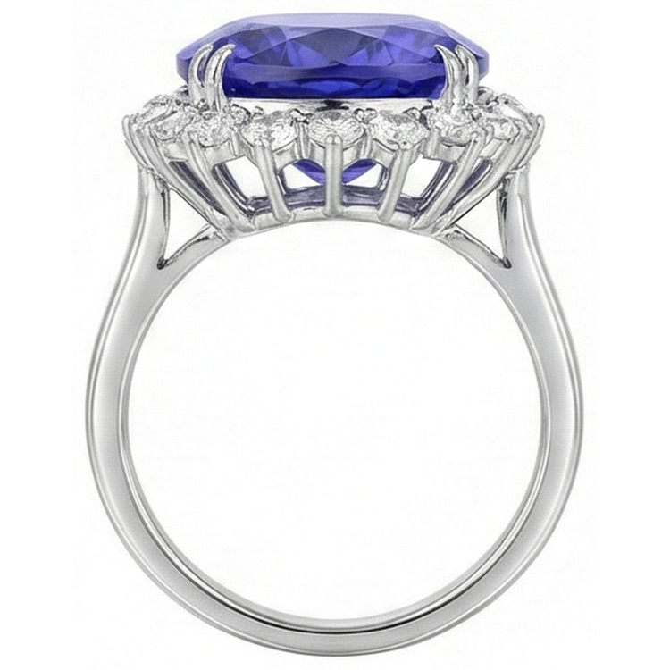 naturel marquise tanzanite 12.25carats bague avec accents diamants