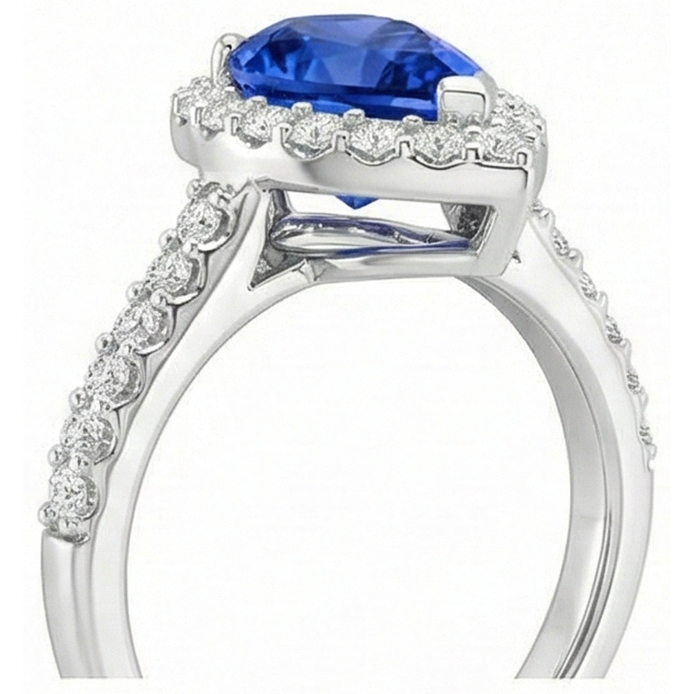 naturel pear tanzanite 12.25carats alliance vue de dessus