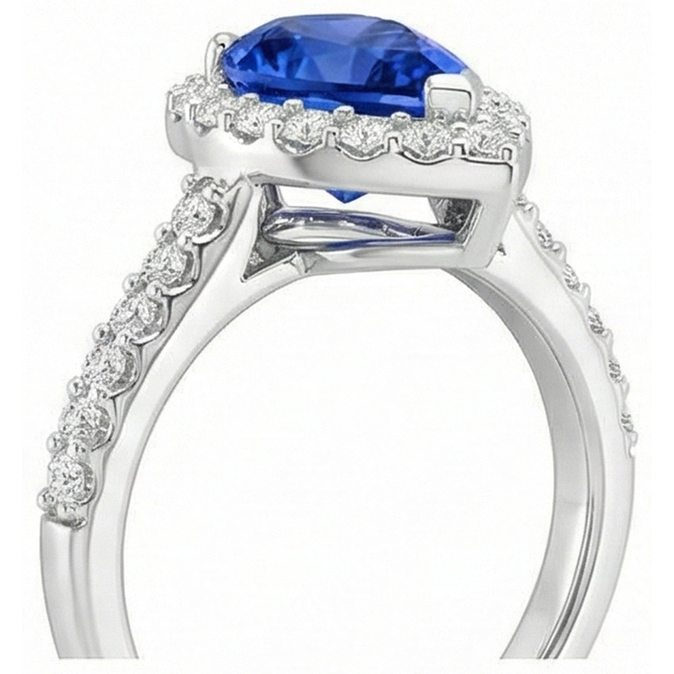 naturel pear tanzanite 12.25carats alliance vue de dessus